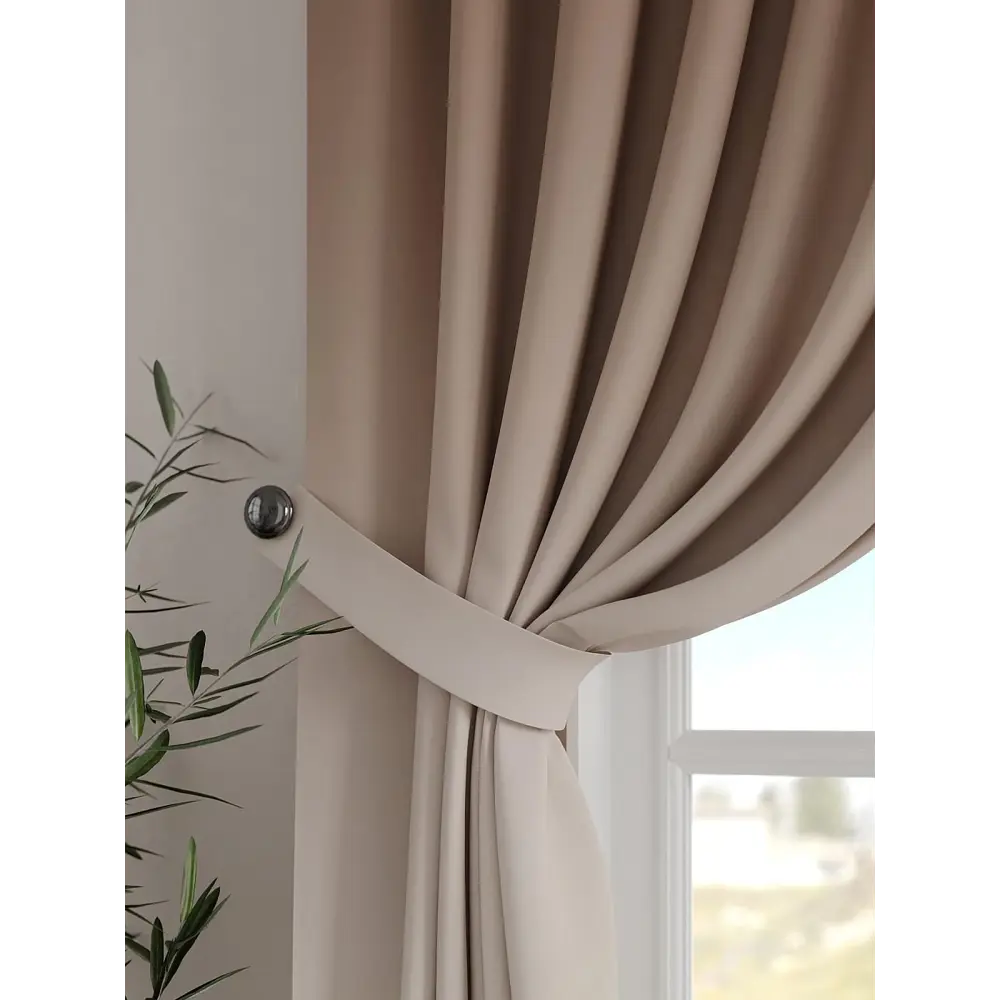 Фото 3 Комплект штор на шторной ленте Comfy Way Тимарис 150x160 см цвет бежевый Фото 3 Комплект штор на шторной ленте Comfy Way Тимарис 150x160 см цвет бежевый