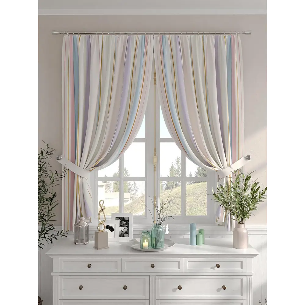 Фото 4 Комплект штор на шторной ленте Comfy Way Марвиарс 150x160 см цвет бежевый Фото 4 Комплект штор на шторной ленте Comfy Way Марвиарс 150x160 см цвет бежевый