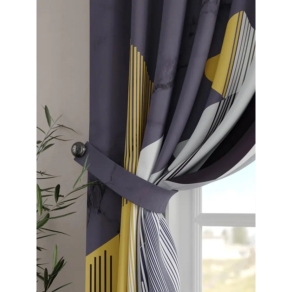 Фото 3 Комплект штор на шторной ленте Comfy Way Миртент 150x160 см цвет серый Фото 3 Комплект штор на шторной ленте Comfy Way Миртент 150x160 см цвет серый