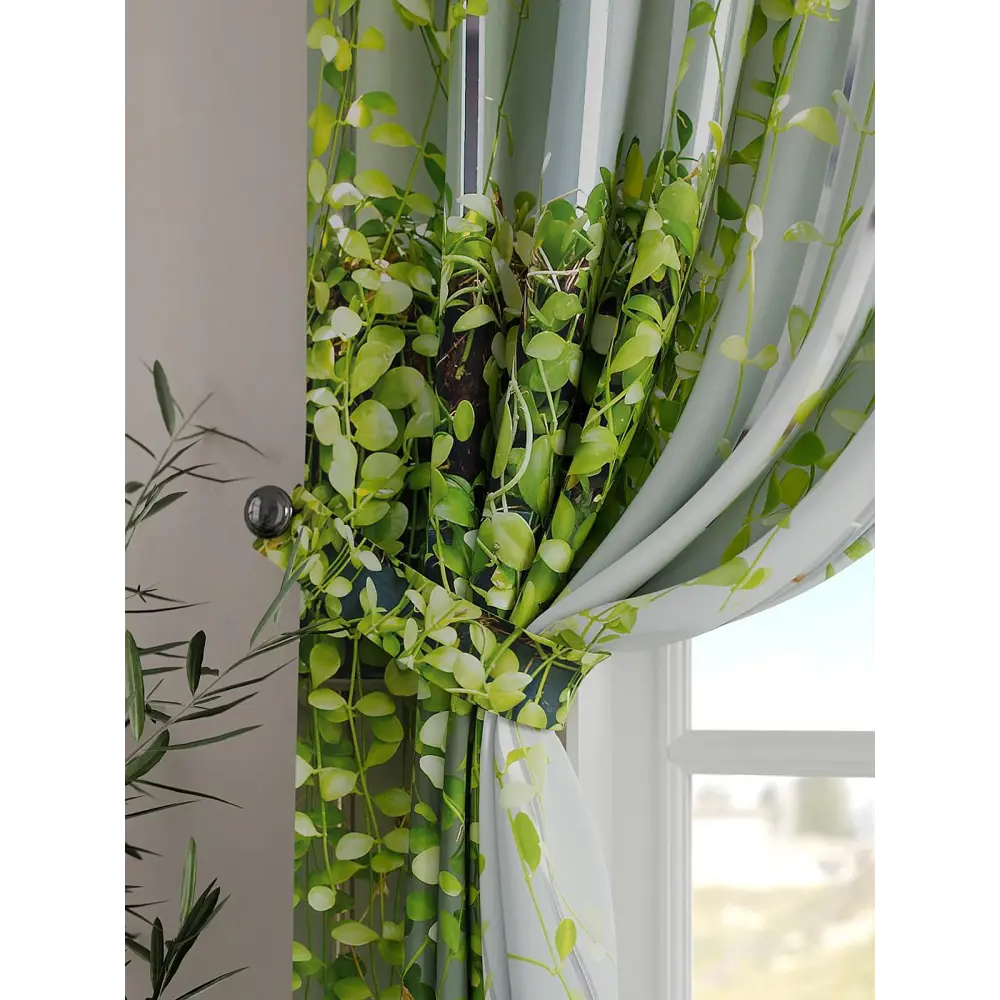Фото 2 Комплект штор на шторной ленте Comfy Way Фанмарт 150x160 см цвет зеленый Фото 2 Комплект штор на шторной ленте Comfy Way Фанмарт 150x160 см цвет зеленый