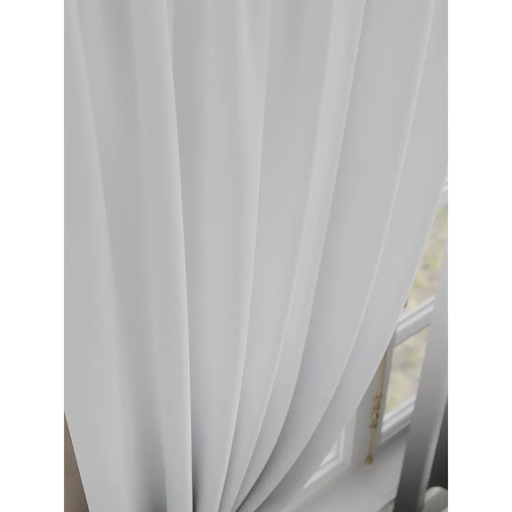 Фото 2 Комплект штор на шторной ленте Comfy Way Баневирс 150x160 см цвет белый Фото 2 Комплект штор на шторной ленте Comfy Way Баневирс 150x160 см цвет белый
