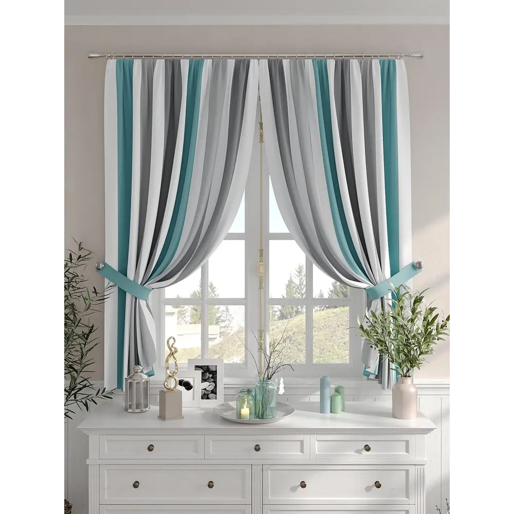 Фото 4 Комплект штор на шторной ленте Comfy Way Планвиар 150x160 см цвет белый Фото 4 Комплект штор на шторной ленте Comfy Way Планвиар 150x160 см цвет белый