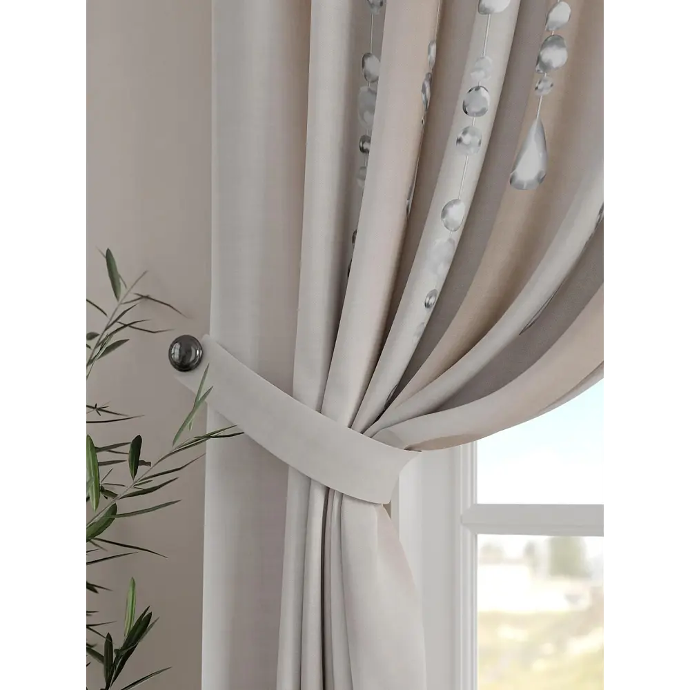 Фото 3 Комплект штор на шторной ленте Comfy Way Фирлиорс 150x160 см цвет бежевый Фото 3 Комплект штор на шторной ленте Comfy Way Фирлиорс 150x160 см цвет бежевый