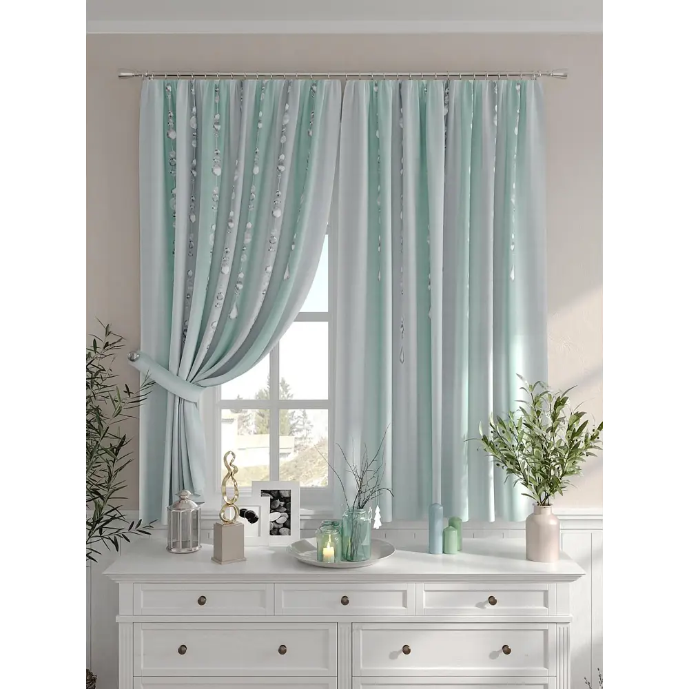 Фото 5 Комплект штор на шторной ленте Comfy Way Шонворс 150x160 см цвет серый Фото 5 Комплект штор на шторной ленте Comfy Way Шонворс 150x160 см цвет серый