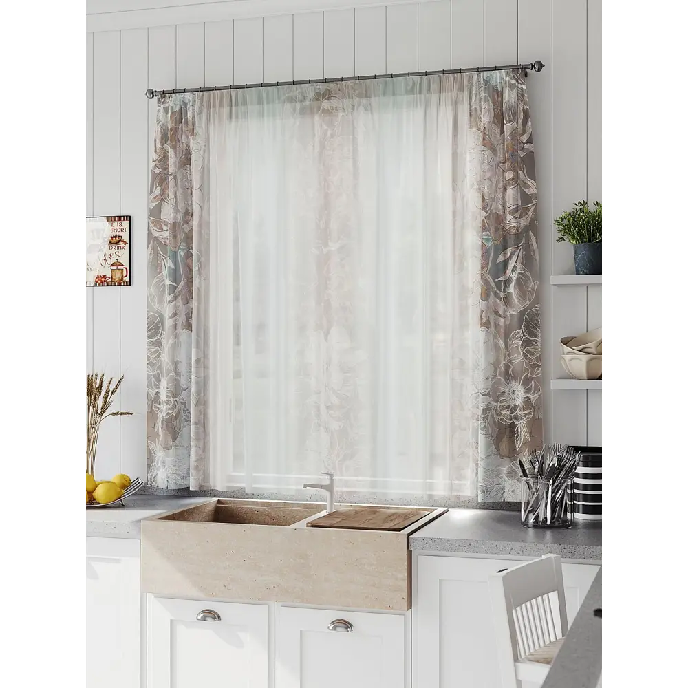 Фото 2 Тюль на шторной ленте Comfy Way Линфорт - 690 300x150 см цвет коричневый Фото 2 Тюль на шторной ленте Comfy Way Линфорт - 690 300x150 см цвет коричневый