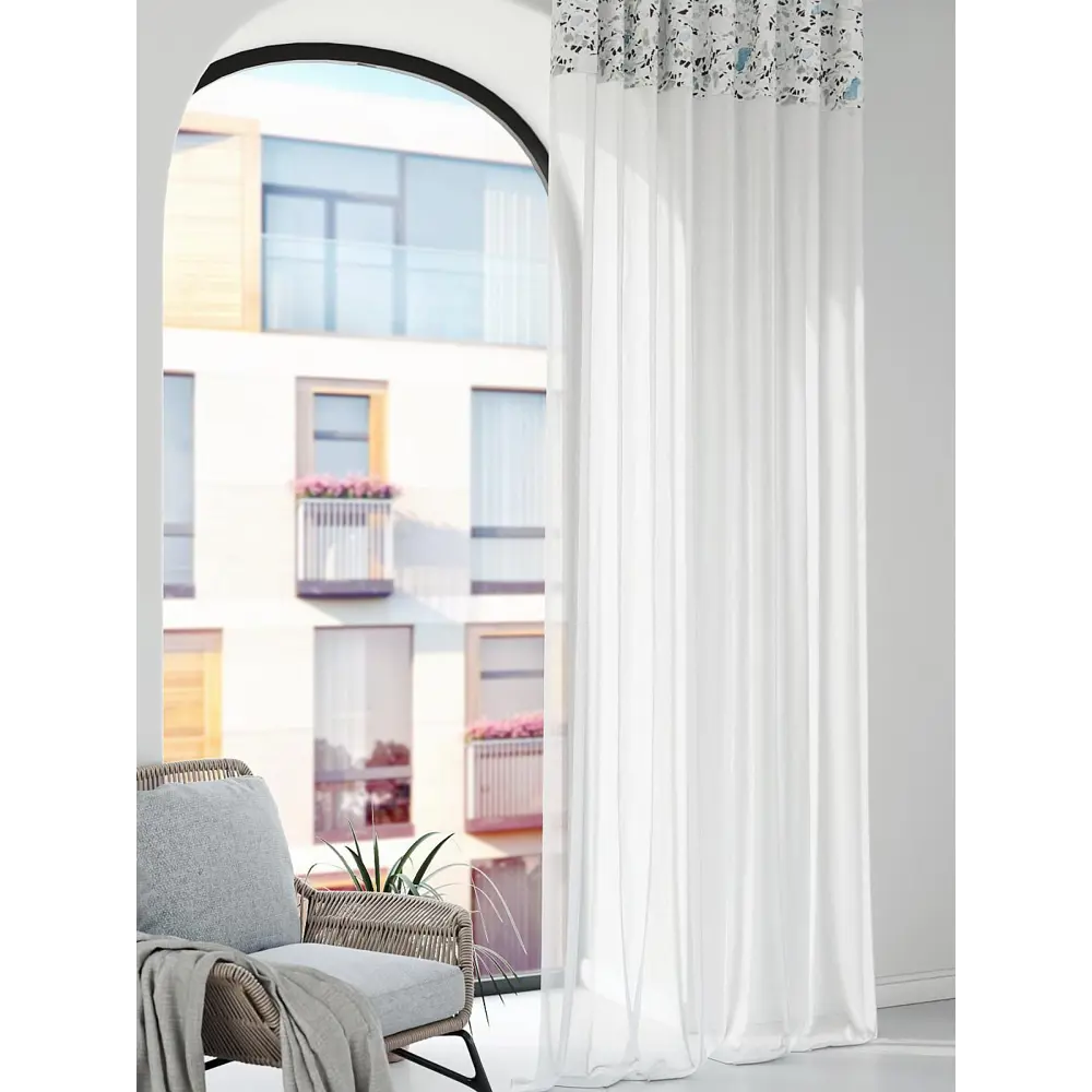 Фото 3 Штора на шторной ленте Comfy Way Фролтор 150x250 см цвет белый Фото 3 Штора на шторной ленте Comfy Way Фролтор 150x250 см цвет белый