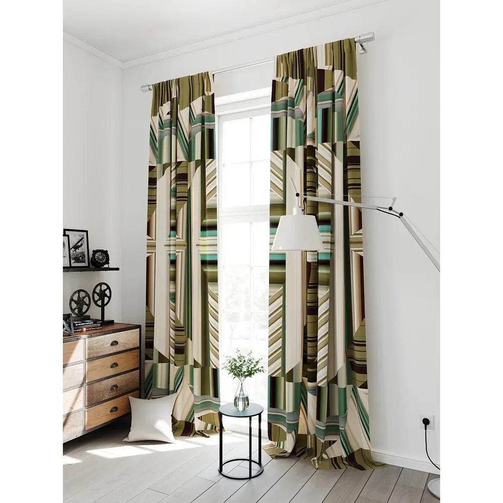 Фото 3 Комплект штор на шторной ленте Comfy Way Ганбринс 150x300 см цвет бежевый Фото 3 Комплект штор на шторной ленте Comfy Way Ганбринс 150x300 см цвет бежевый