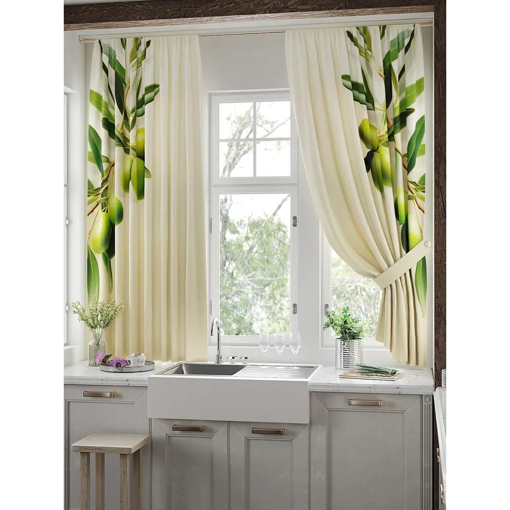 Фото 2 Комплект штор на шторной ленте Comfy Way Линомик - 50 150x170 см цвет желтый Фото 2 Комплект штор на шторной ленте Comfy Way Линомик - 50 150x170 см цвет желтый
