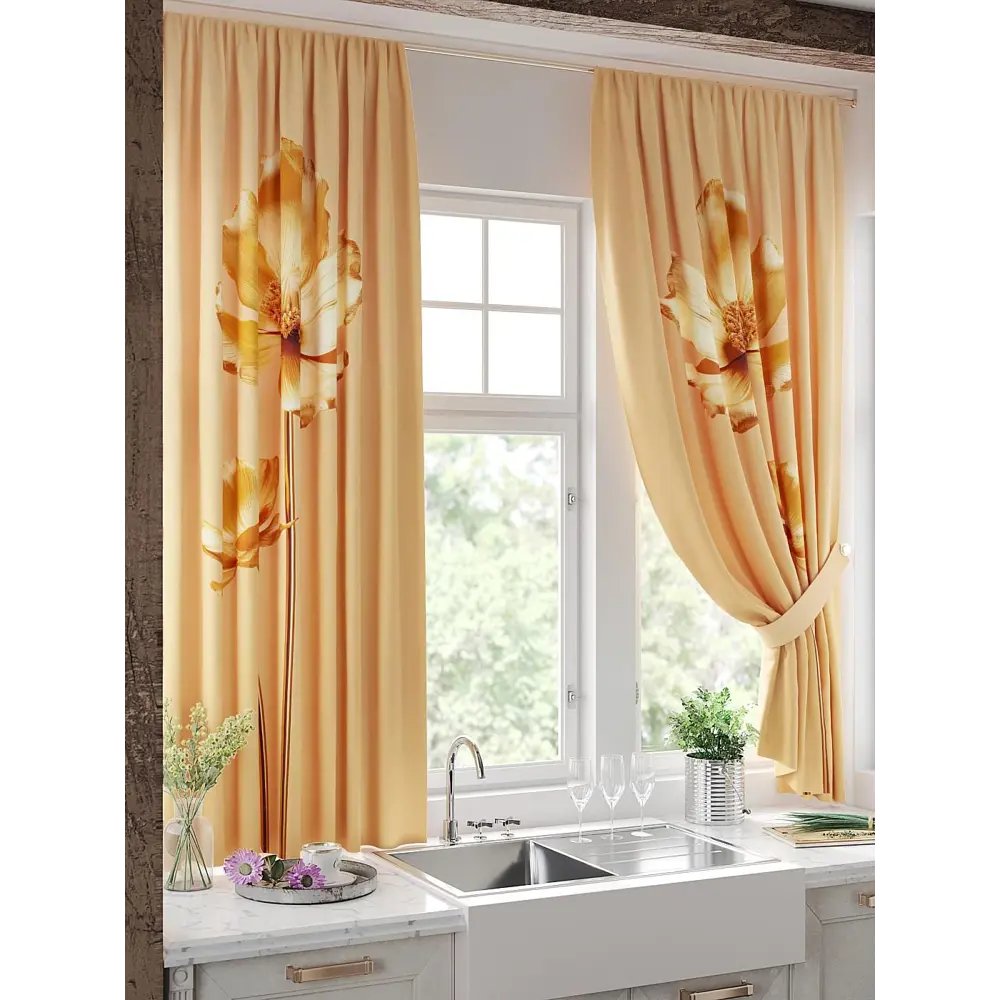Фото 3 Комплект штор на шторной ленте Comfy Way Линомик - 58 150x170 см цвет оранжевый Фото 3 Комплект штор на шторной ленте Comfy Way Линомик - 58 150x170 см цвет оранжевый