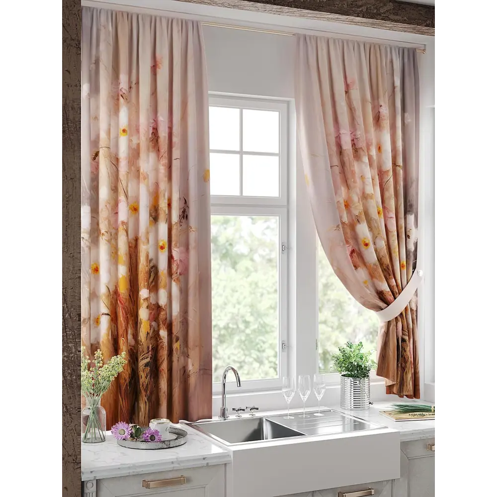 Фото 3 Комплект штор на шторной ленте Comfy Way Линомик - 83 150x170 см цвет бежевый Фото 3 Комплект штор на шторной ленте Comfy Way Линомик - 83 150x170 см цвет бежевый