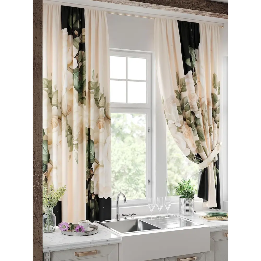 Фото 3 Комплект штор на шторной ленте Comfy Way Линомик - 63 150x170 см цвет бежевый Фото 3 Комплект штор на шторной ленте Comfy Way Линомик - 63 150x170 см цвет бежевый