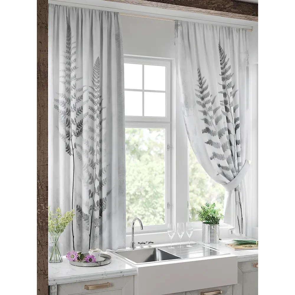 Фото 3 Комплект штор на шторной ленте Comfy Way Линомик - 22 150x170 см цвет серый Фото 3 Комплект штор на шторной ленте Comfy Way Линомик - 22 150x170 см цвет серый