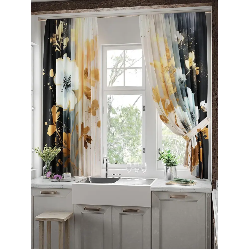 Фото 2 Комплект штор на шторной ленте Comfy Way Линомик - 05 150x170 см цвет бежевый Фото 2 Комплект штор на шторной ленте Comfy Way Линомик - 05 150x170 см цвет бежевый