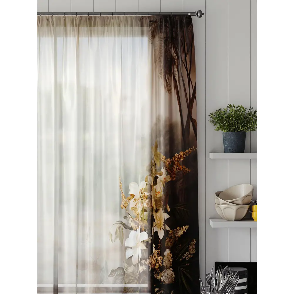 Фото 2 Тюль на шторной ленте Comfy Way Линфорт - 645 300x150 см цвет коричневый Фото 2 Тюль на шторной ленте Comfy Way Линфорт - 645 300x150 см цвет коричневый