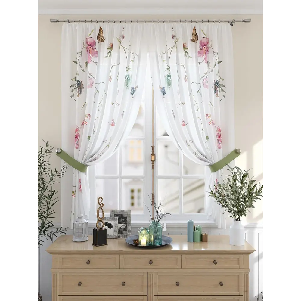 Фото 3 Комплект штор на петлях Comfy Way Рилонтес 150x180 цвет белый Фото 3 Комплект штор на петлях Comfy Way Рилонтес 150x180 цвет белый