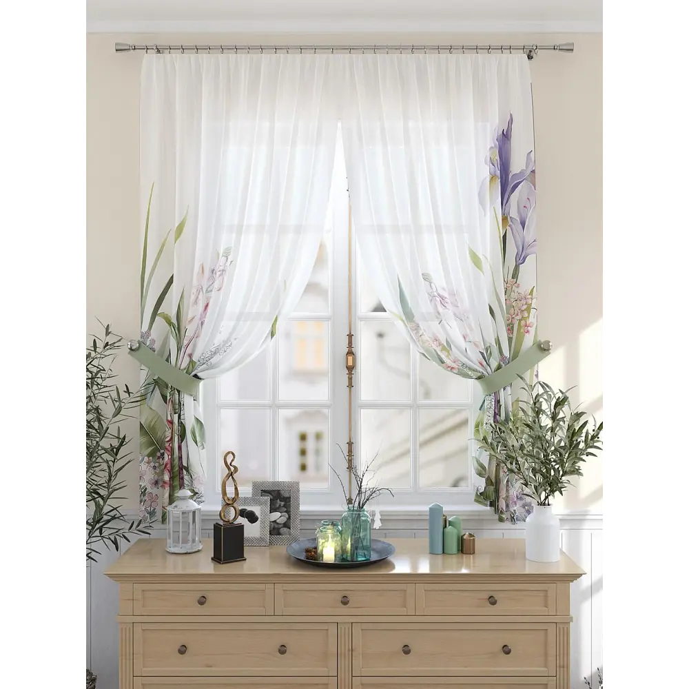 Фото 4 Комплект штор на петлях Comfy Way Лорикавис 150x180 цвет белый Фото 4 Комплект штор на петлях Comfy Way Лорикавис 150x180 цвет белый