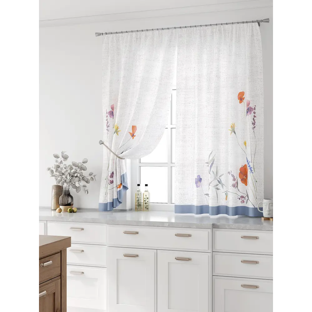 Фото Комплект тюль 2 шт на ленте Comfy Way Свилс - 109 CW579109 150x160 см вуаль цвет синий Фото Комплект тюль 2 шт на ленте Comfy Way Свилс - 109 CW579109 150x160 см вуаль цвет синий