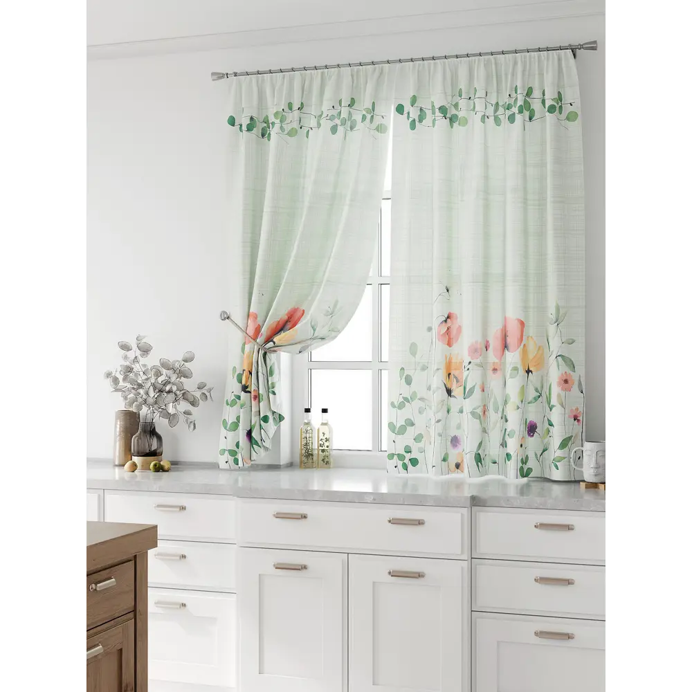 Фото Комплект тюль 2 шт на ленте Comfy Way Свилс - 117 CW579117 150x160 см вуаль цвет зеленый Фото Комплект тюль 2 шт на ленте Comfy Way Свилс - 117 CW579117 150x160 см вуаль цвет зеленый