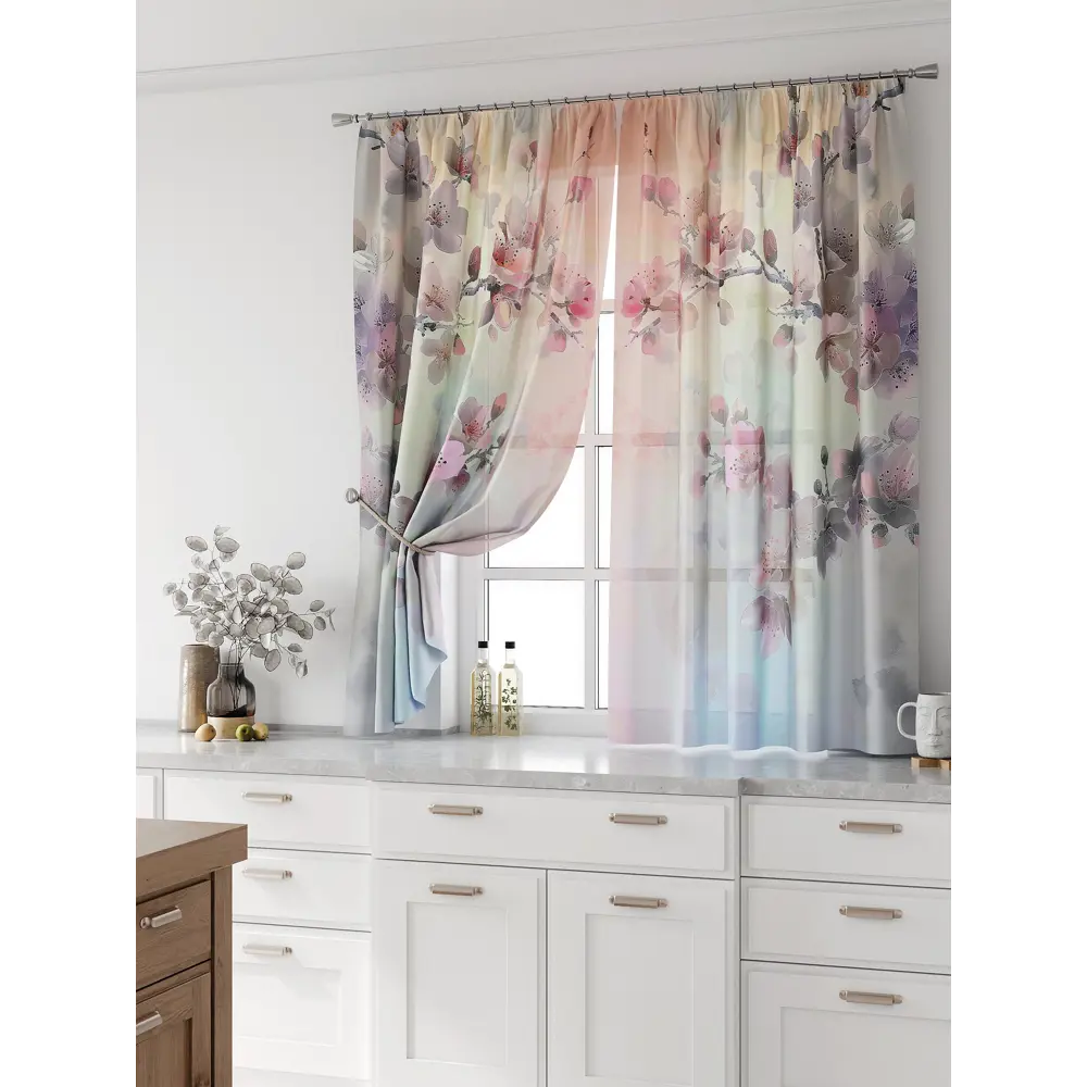 Фото Комплект тюль 2 шт на ленте Comfy Way Свилс - 124 CW579124 150x160 см вуаль цвет синий Фото Комплект тюль 2 шт на ленте Comfy Way Свилс - 124 CW579124 150x160 см вуаль цвет синий