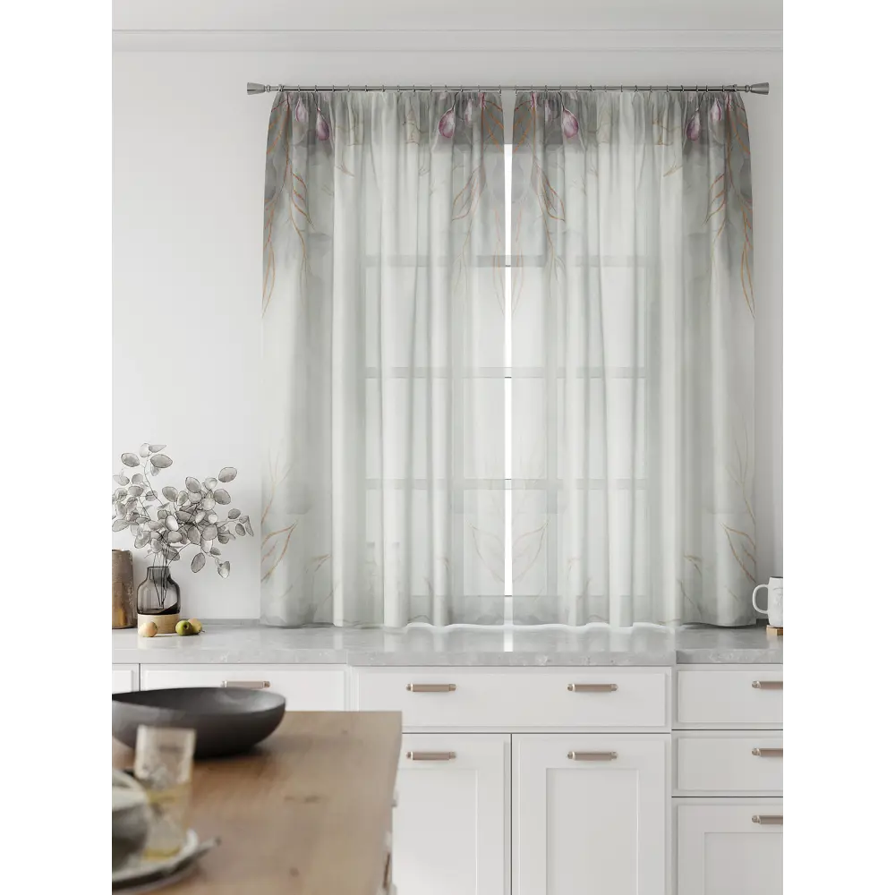 Фото 4 Комплект тюль 2 шт на ленте Comfy Way Свилс - 125 CW579125 150x160 см вуаль цвет серый Фото 4 Комплект тюль 2 шт на ленте Comfy Way Свилс - 125 CW579125 150x160 см вуаль цвет серый
