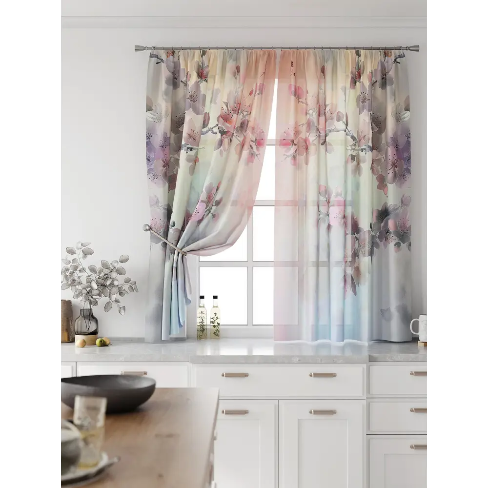 Фото 3 Комплект тюль 2 шт на ленте Comfy Way Свилс - 124 CW579124 150x160 см вуаль цвет синий Фото 3 Комплект тюль 2 шт на ленте Comfy Way Свилс - 124 CW579124 150x160 см вуаль цвет синий