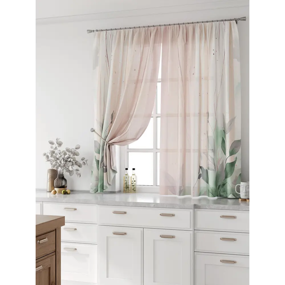 Фото Комплект тюль 2 шт на ленте Comfy Way Свилс - 131 CW579131 150x160 см вуаль цвет зеленый Фото Комплект тюль 2 шт на ленте Comfy Way Свилс - 131 CW579131 150x160 см вуаль цвет зеленый