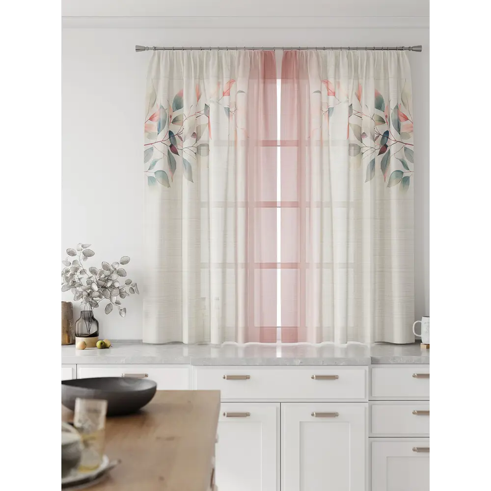 Фото 4 Комплект тюль 2 шт на ленте Comfy Way Свилс - 142 CW579142 150x160 см вуаль цвет зеленый