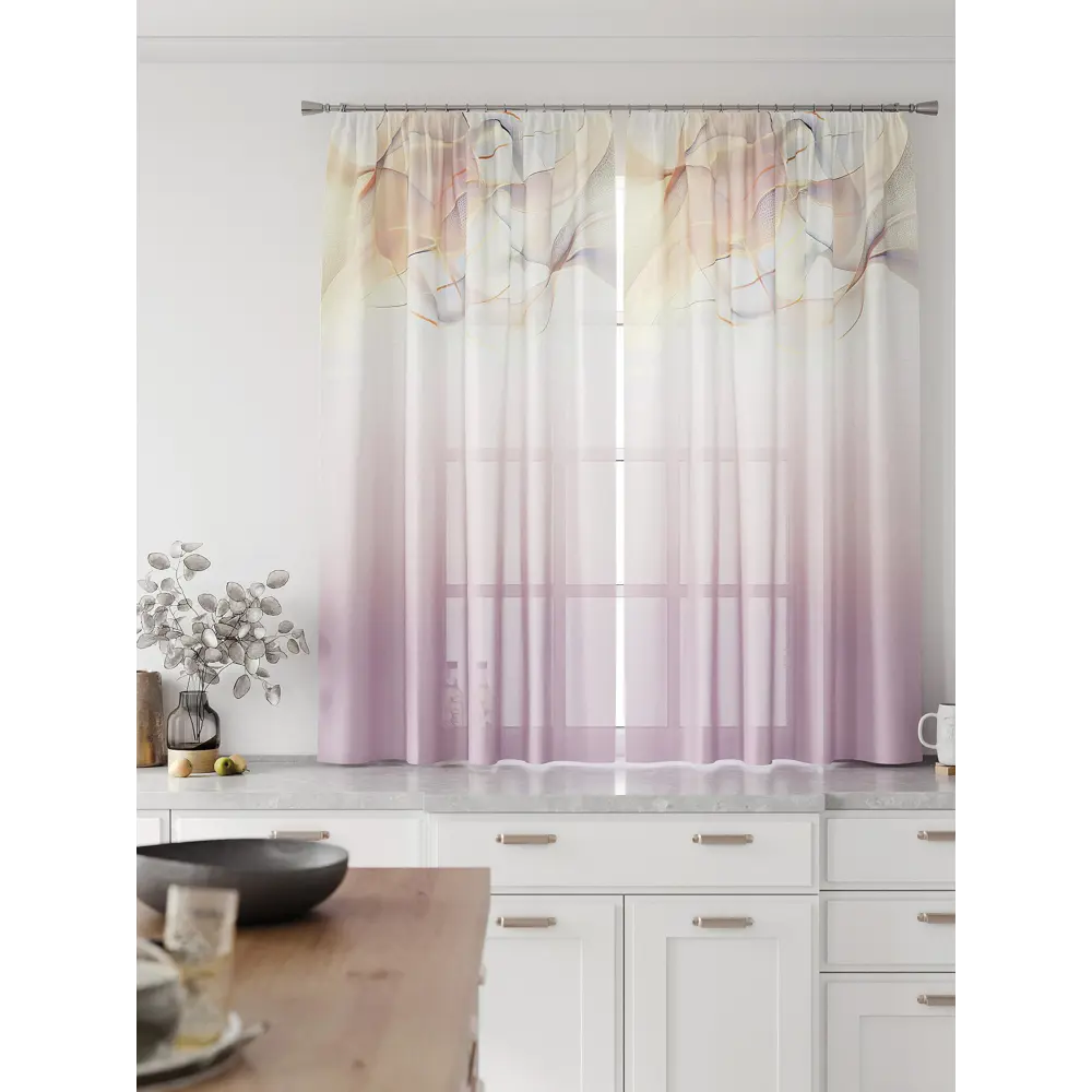 Фото 4 Комплект тюль 2 шт на ленте Comfy Way Свилс - 147 CW579147 150x160 см вуаль цвет желтый Фото 4 Комплект тюль 2 шт на ленте Comfy Way Свилс - 147 CW579147 150x160 см вуаль цвет желтый