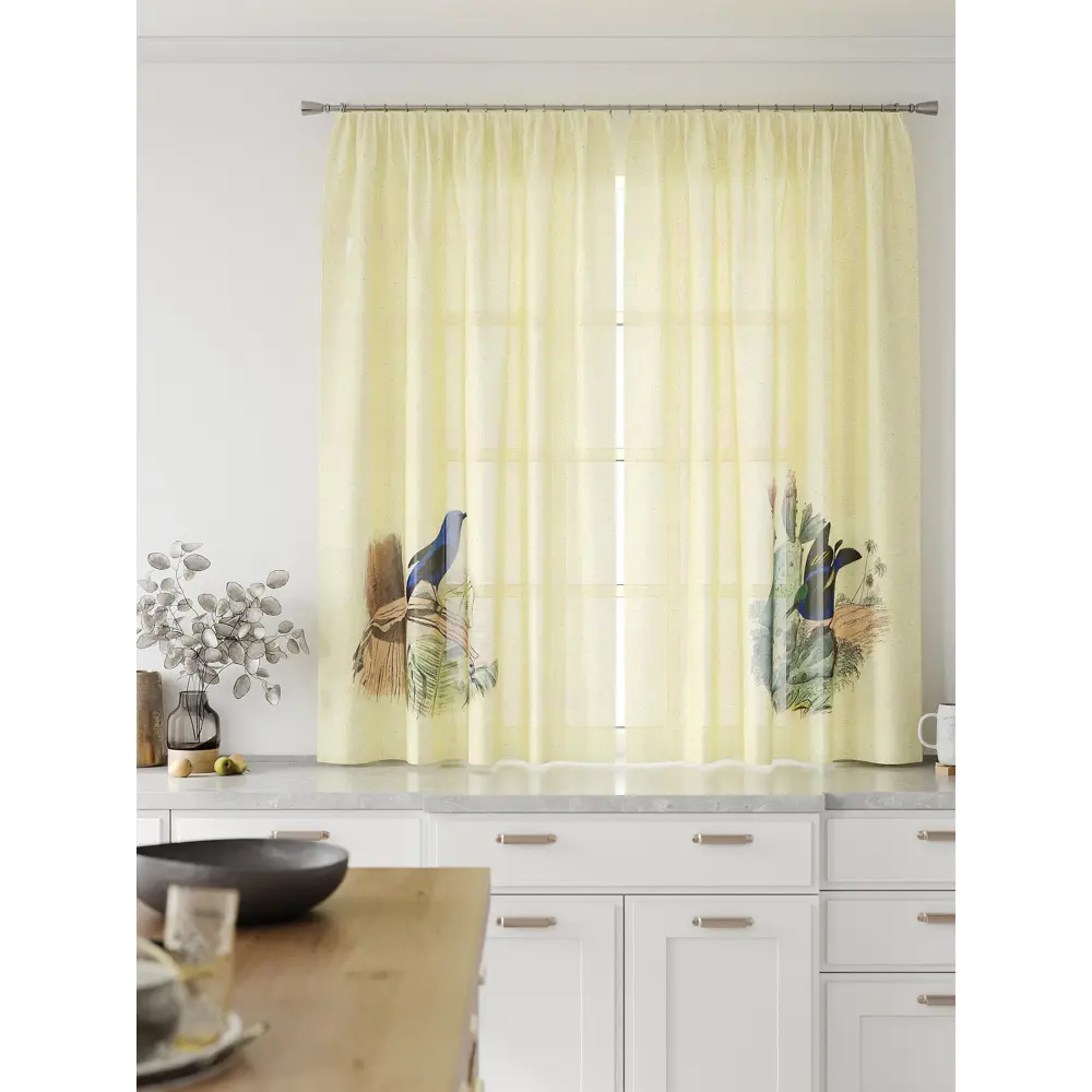 Фото 4 Комплект тюль 2 шт на ленте Comfy Way Свилс - 165 CW579165 150x160 см вуаль цвет желтый Фото 4 Комплект тюль 2 шт на ленте Comfy Way Свилс - 165 CW579165 150x160 см вуаль цвет желтый