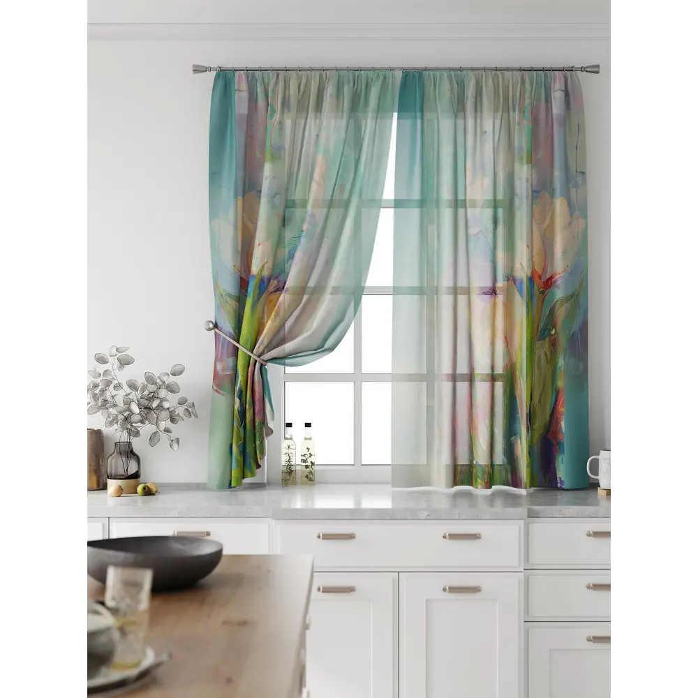Фото 3 Комплект тюль 2 шт на ленте Comfy Way Свилс - 170 CW579170 150x160 см вуаль цвет зеленый Фото 3 Комплект тюль 2 шт на ленте Comfy Way Свилс - 170 CW579170 150x160 см вуаль цвет зеленый