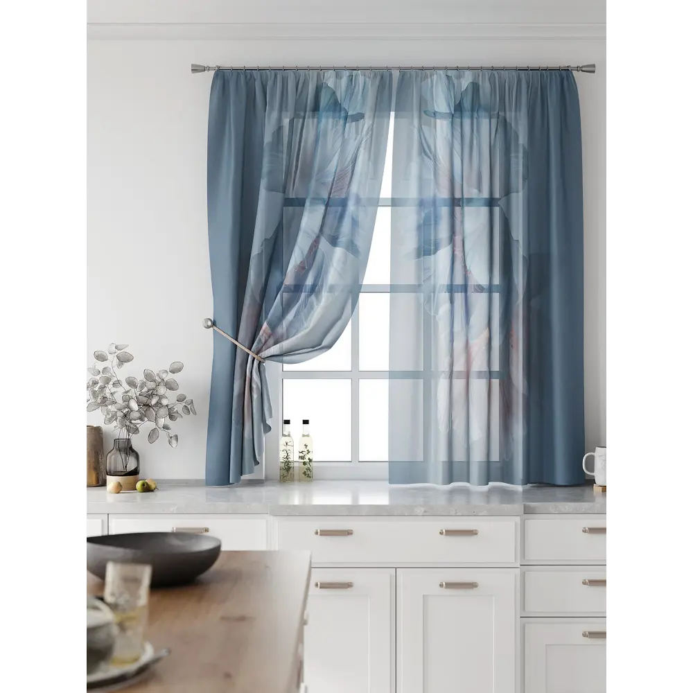 Фото 3 Комплект тюль 2 шт на ленте Comfy Way Свилс - 177 CW579177 150x160 см вуаль цвет бирюзовый Фото 3 Комплект тюль 2 шт на ленте Comfy Way Свилс - 177 CW579177 150x160 см вуаль цвет бирюзовый