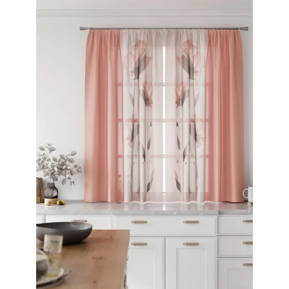 Фото 4 Комплект тюль 2 шт на ленте Comfy Way Свилс - 179 CW579179 150x160 см вуаль цвет коричневый Фото 4 Комплект тюль 2 шт на ленте Comfy Way Свилс - 179 CW579179 150x160 см вуаль цвет коричневый
