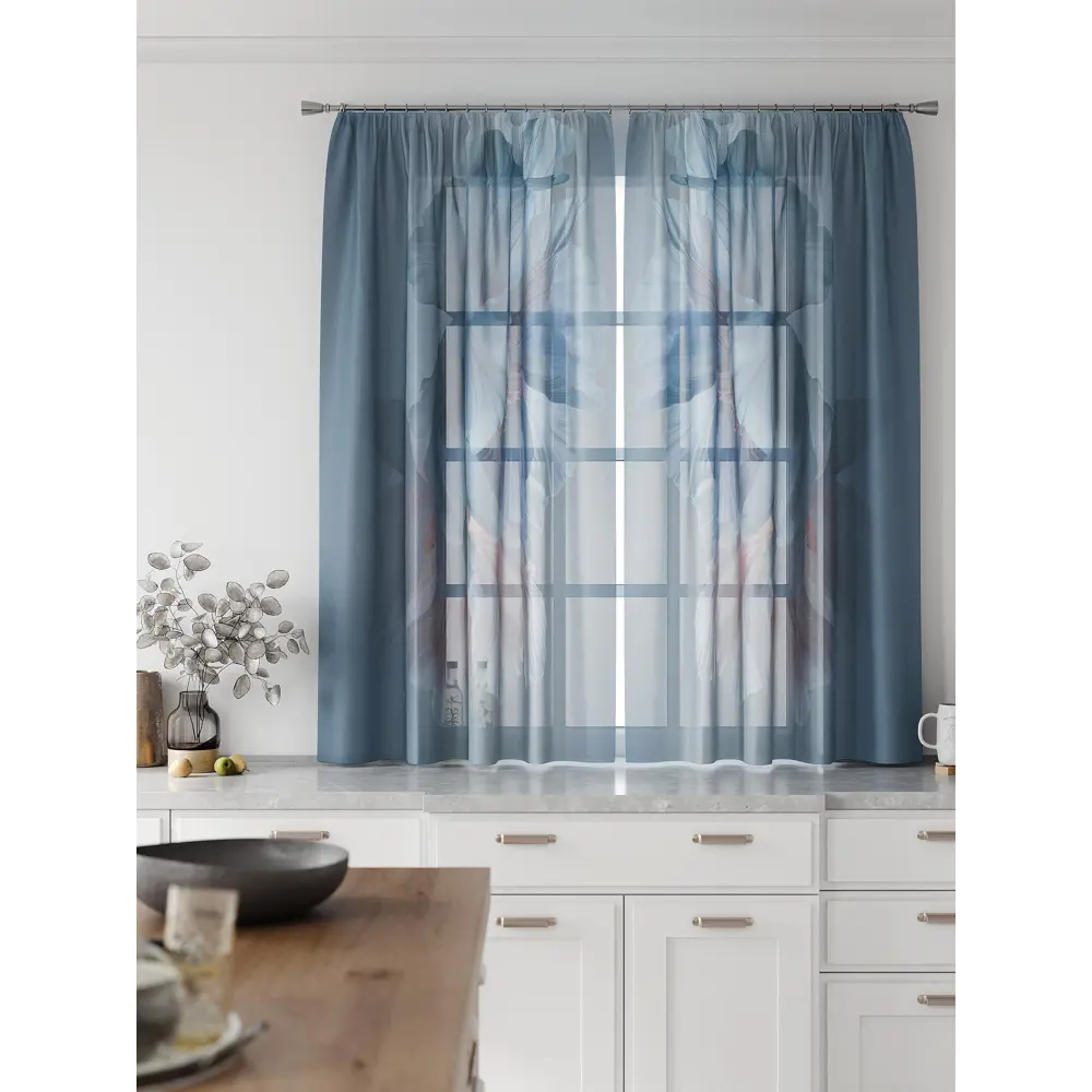 Фото 4 Комплект тюль 2 шт на ленте Comfy Way Свилс - 177 CW579177 150x160 см вуаль цвет бирюзовый Фото 4 Комплект тюль 2 шт на ленте Comfy Way Свилс - 177 CW579177 150x160 см вуаль цвет бирюзовый