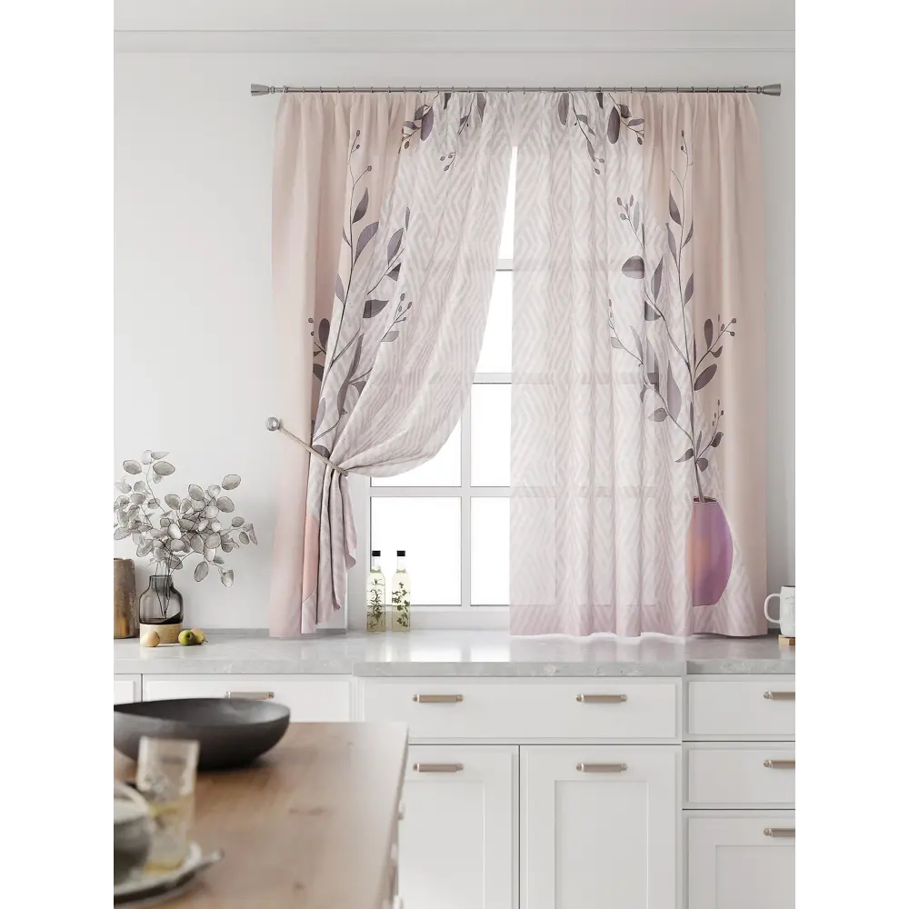Фото 3 Комплект тюль 2 шт на ленте Comfy Way Свилс - 189 CW579189 150x160 см вуаль цвет розовый Фото 3 Комплект тюль 2 шт на ленте Comfy Way Свилс - 189 CW579189 150x160 см вуаль цвет розовый