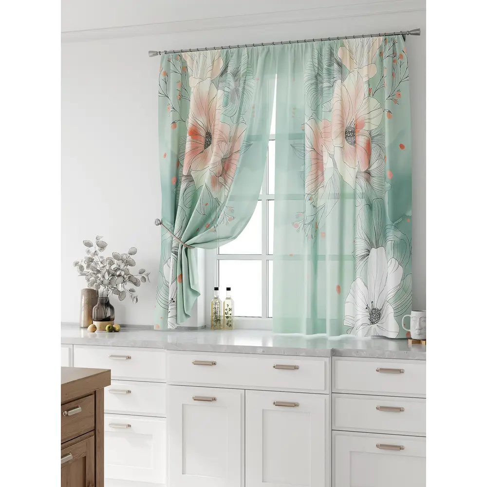 Фото Комплект тюль 2 шт на ленте Comfy Way Свилс - 200 CW579200 150x160 см вуаль цвет зеленый Фото Комплект тюль 2 шт на ленте Comfy Way Свилс - 200 CW579200 150x160 см вуаль цвет зеленый