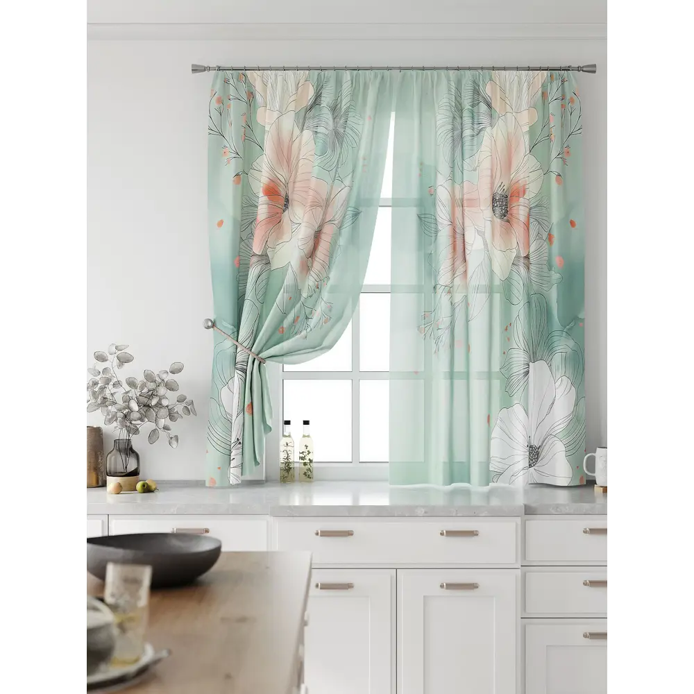 Фото 3 Комплект тюль 2 шт на ленте Comfy Way Свилс - 200 CW579200 150x160 см вуаль цвет зеленый Фото 3 Комплект тюль 2 шт на ленте Comfy Way Свилс - 200 CW579200 150x160 см вуаль цвет зеленый