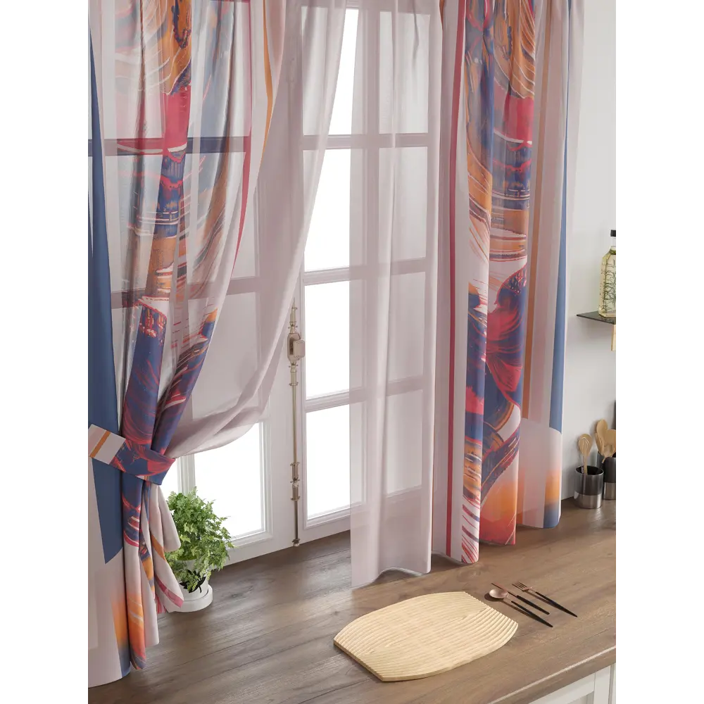 Фото 4 Комплект тюль 2 шт на ленте Comfy Way Свилс - 38 CW579038 150x160 см вуаль цвет красный Фото 4 Комплект тюль 2 шт на ленте Comfy Way Свилс - 38 CW579038 150x160 см вуаль цвет красный