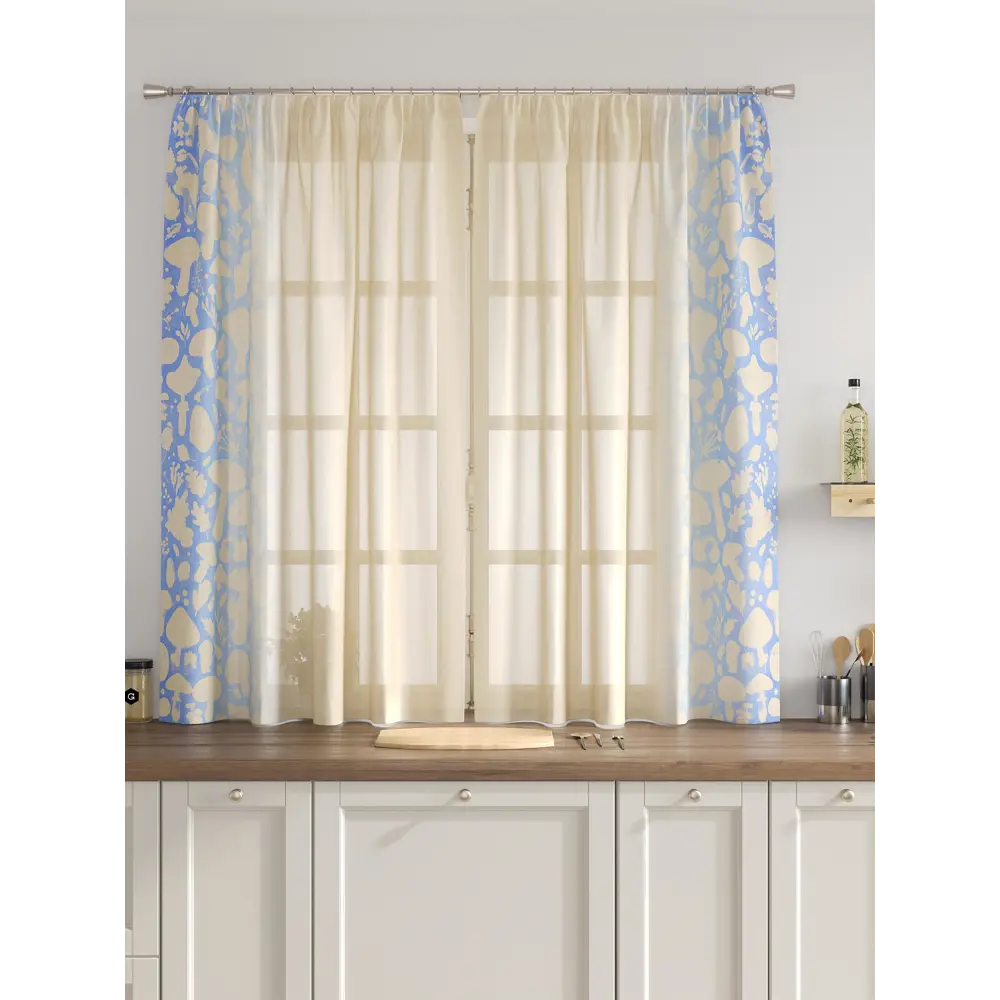 Фото 3 Комплект тюль 2 шт на ленте Comfy Way Свилс - 47 CW579047 150x160 см вуаль цвет синий Фото 3 Комплект тюль 2 шт на ленте Comfy Way Свилс - 47 CW579047 150x160 см вуаль цвет синий