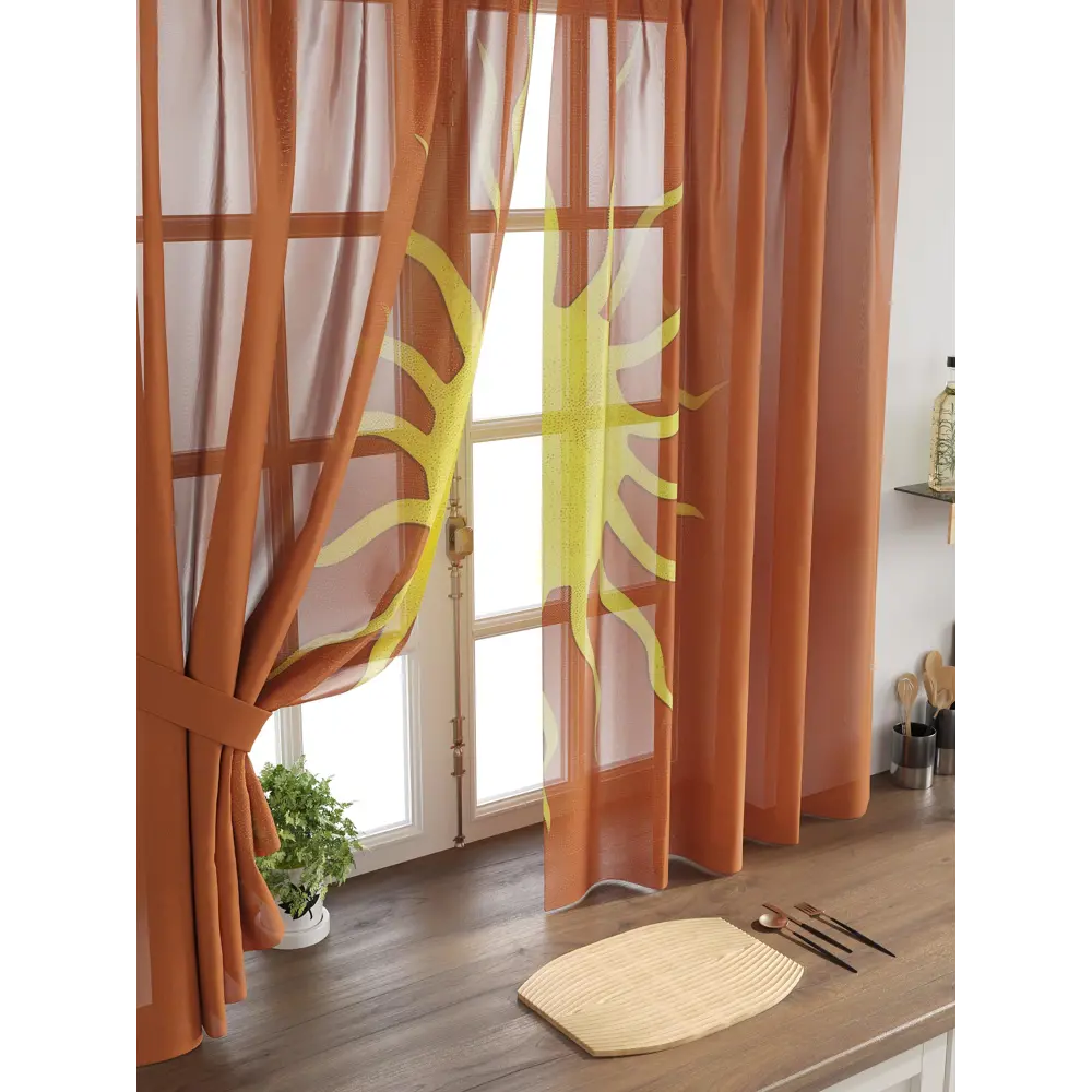 Фото 4 Комплект тюль 2 шт на ленте Comfy Way Свилс - 43 CW579043 150x160 см вуаль цвет желтый Фото 4 Комплект тюль 2 шт на ленте Comfy Way Свилс - 43 CW579043 150x160 см вуаль цвет желтый