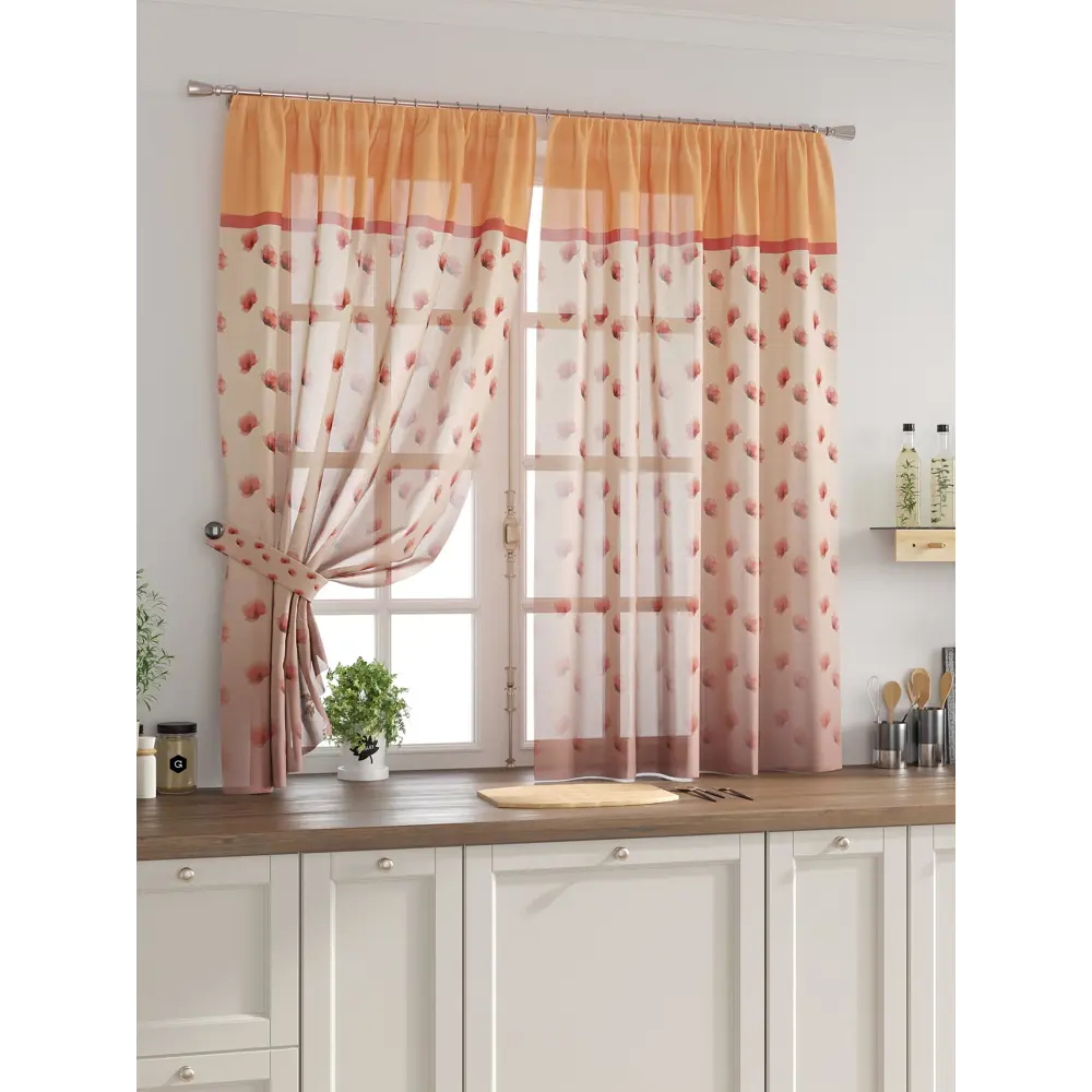 Фото Комплект тюль 2 шт на ленте Comfy Way Свилс - 42 CW579042 150x160 см вуаль цвет красный Фото Комплект тюль 2 шт на ленте Comfy Way Свилс - 42 CW579042 150x160 см вуаль цвет красный