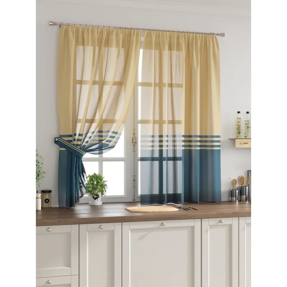 Фото Комплект тюль 2 шт на ленте Comfy Way Свилс - 49 CW579049 150x160 см вуаль цвет синий Фото Комплект тюль 2 шт на ленте Comfy Way Свилс - 49 CW579049 150x160 см вуаль цвет синий