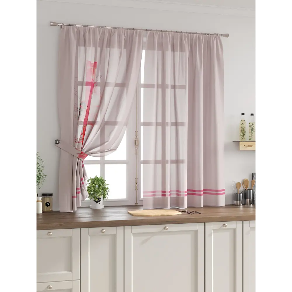 Фото Комплект тюль 2 шт на ленте Comfy Way Свилс - 51 CW579051 150x160 см вуаль цвет красный Фото Комплект тюль 2 шт на ленте Comfy Way Свилс - 51 CW579051 150x160 см вуаль цвет красный