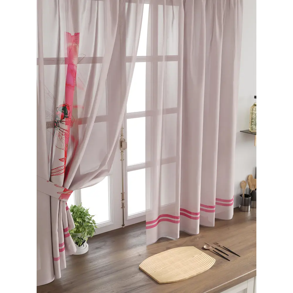 Фото 4 Комплект тюль 2 шт на ленте Comfy Way Свилс - 51 CW579051 150x160 см вуаль цвет красный Фото 4 Комплект тюль 2 шт на ленте Comfy Way Свилс - 51 CW579051 150x160 см вуаль цвет красный