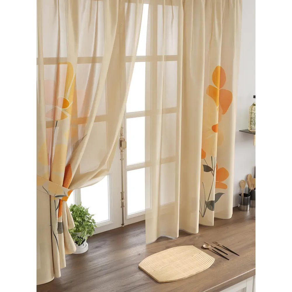Фото 4 Комплект тюль 2 шт на ленте Comfy Way Свилс - 48 CW579048 150x160 см вуаль цвет серый Фото 4 Комплект тюль 2 шт на ленте Comfy Way Свилс - 48 CW579048 150x160 см вуаль цвет серый