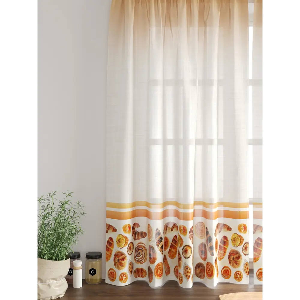 Фото 6 Комплект тюль 2 шт на ленте Comfy Way Свилс - 53 CW579053 150x160 см вуаль цвет оранжевый Фото 6 Комплект тюль 2 шт на ленте Comfy Way Свилс - 53 CW579053 150x160 см вуаль цвет оранжевый