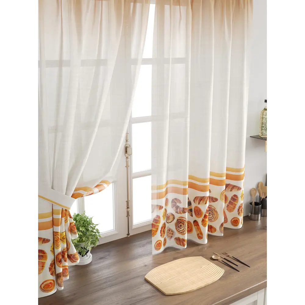 Фото 4 Комплект тюль 2 шт на ленте Comfy Way Свилс - 53 CW579053 150x160 см вуаль цвет оранжевый Фото 4 Комплект тюль 2 шт на ленте Comfy Way Свилс - 53 CW579053 150x160 см вуаль цвет оранжевый