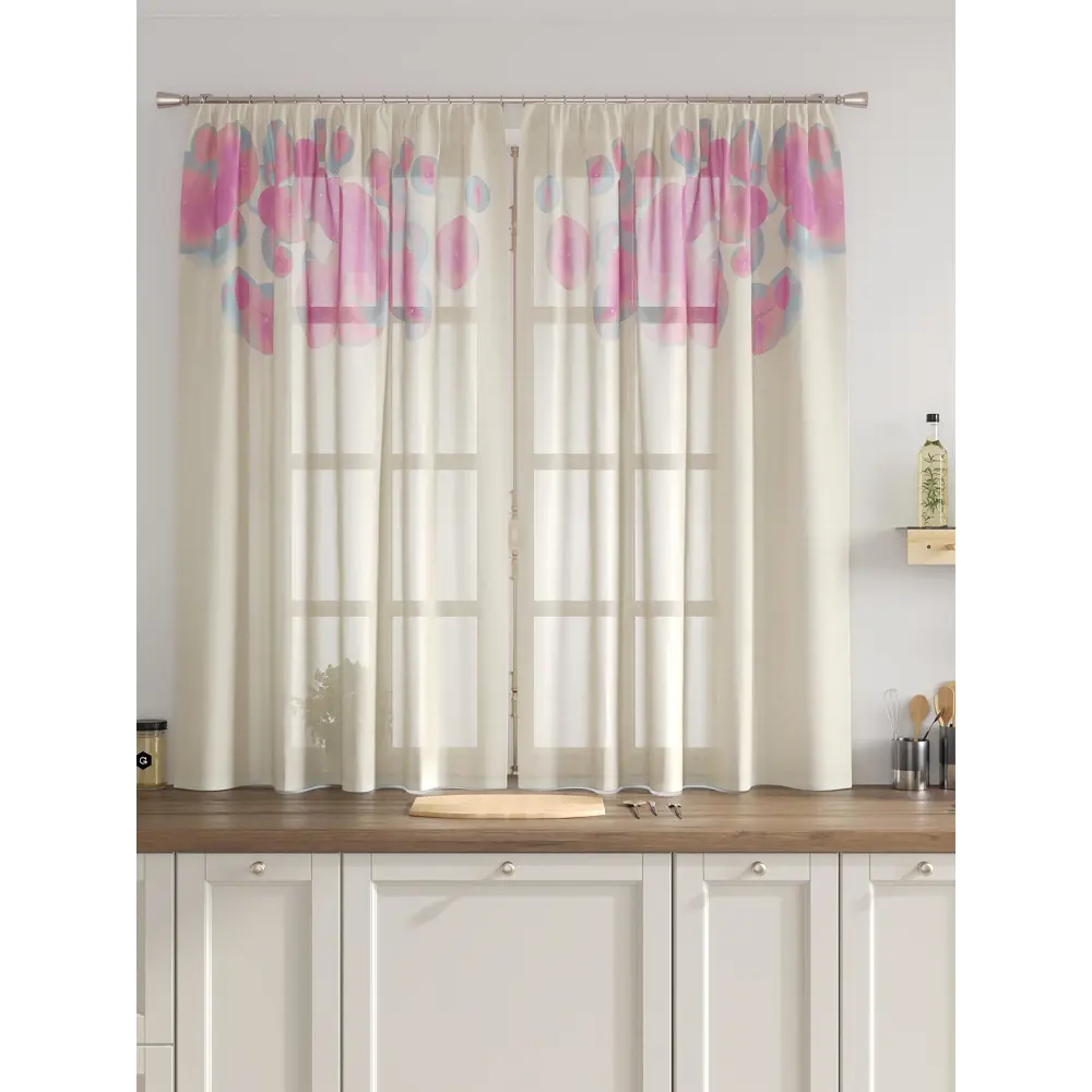 Фото 3 Комплект тюль 2 шт на ленте Comfy Way Свилс - 55 CW579055 150x160 см вуаль цвет синий