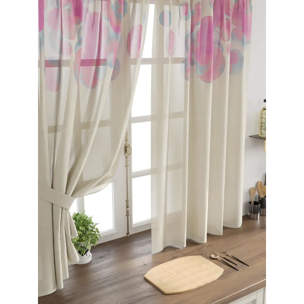 Фото 4 Комплект тюль 2 шт на ленте Comfy Way Свилс - 55 CW579055 150x160 см вуаль цвет синий