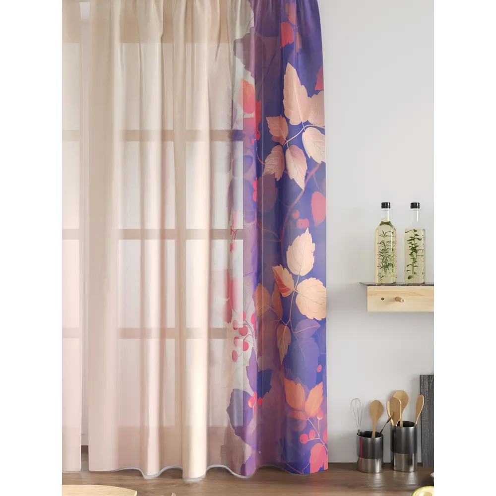 Фото 5 Комплект тюль 2 шт на ленте Comfy Way Свилс - 64 CW579064 150x160 см вуаль цвет синий Фото 5 Комплект тюль 2 шт на ленте Comfy Way Свилс - 64 CW579064 150x160 см вуаль цвет синий