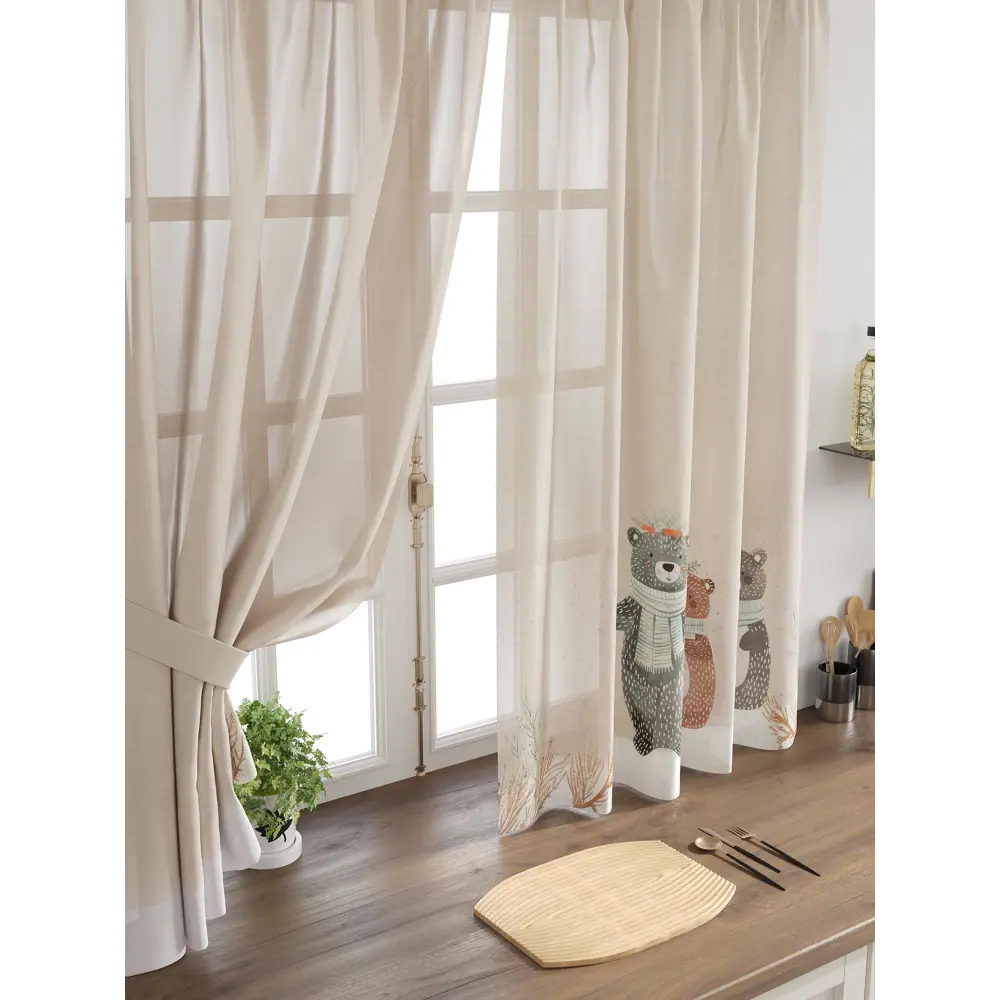 Фото 4 Комплект тюль 2 шт на ленте Comfy Way Свилс - 72 CW579072 150x160 см вуаль цвет коричневый Фото 4 Комплект тюль 2 шт на ленте Comfy Way Свилс - 72 CW579072 150x160 см вуаль цвет коричневый